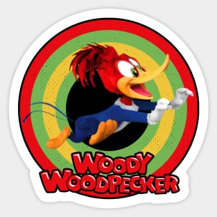 Woody Woodpecker Circle Style Sticker